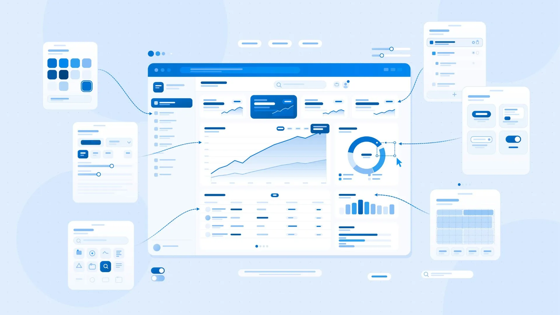 Tableau de bord d’analyse avec graphiques et indicateurs de performance