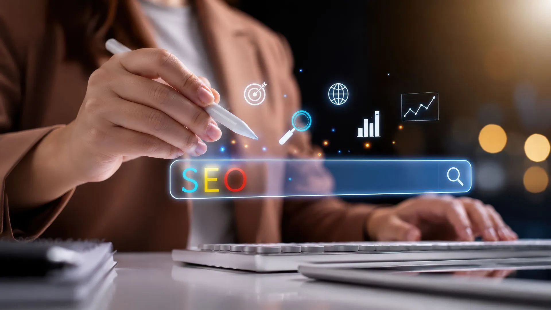 Professionnelle travaillant sur une stratégie de référencement naturel SEO
