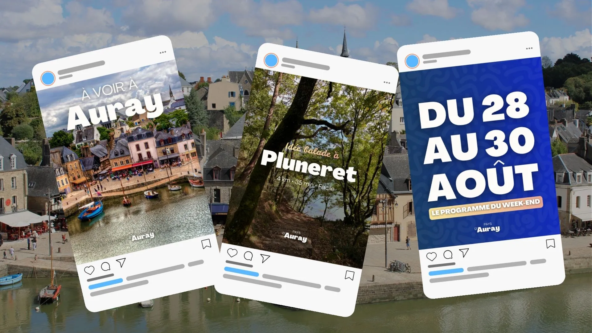 Exemples de publications Instagram créées pour Pays d’Auray