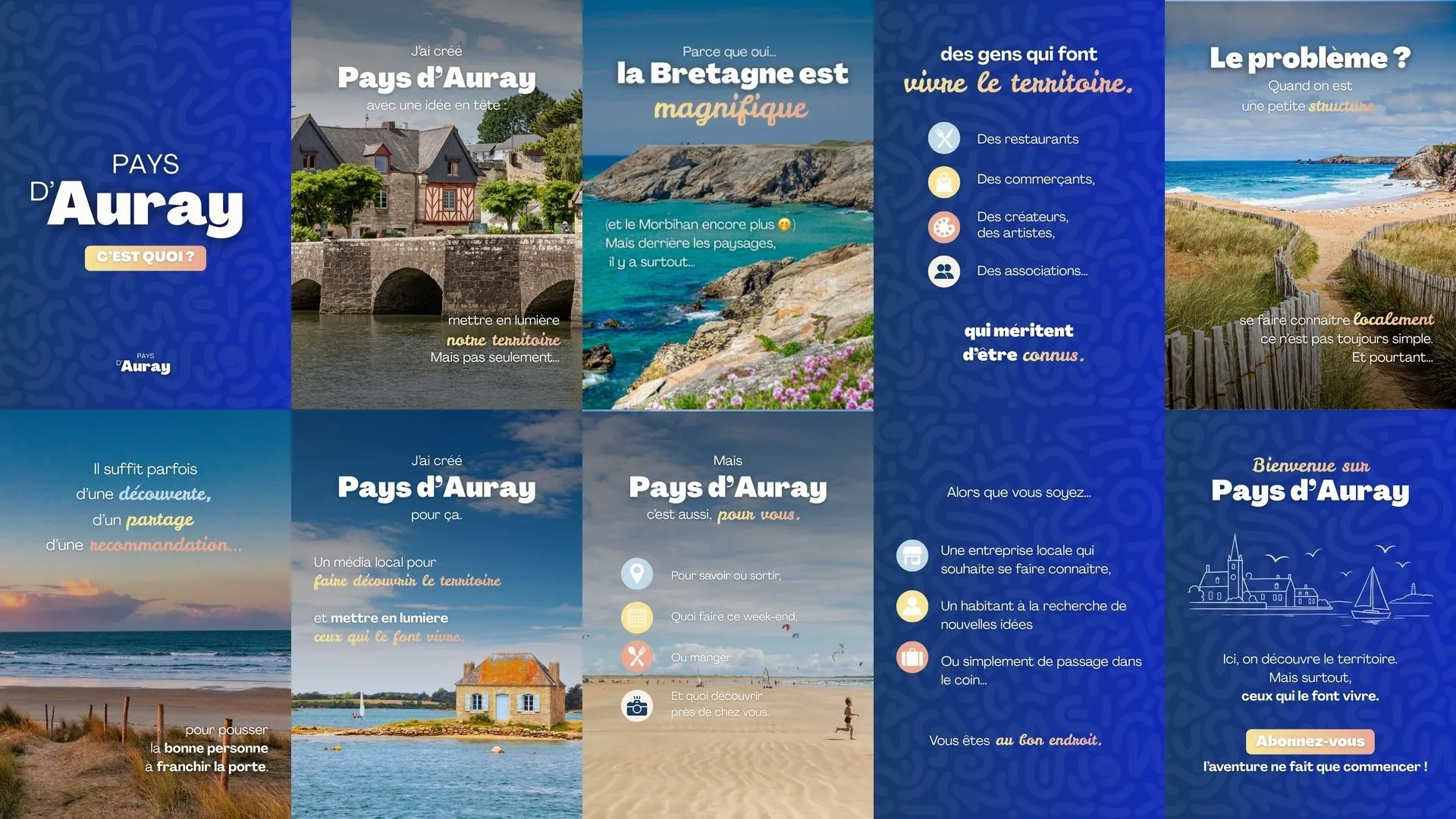 Carrousel Instagram de présentation du média local Pays d’Auray
